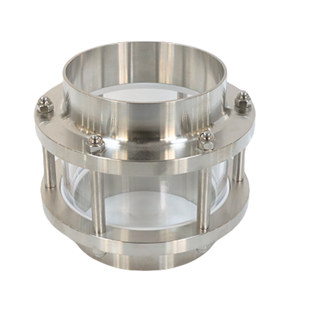 SS316L الفولاذ المقاوم للصدأ الصحي Triclamp أنبوبي زجاج البصر المضمن